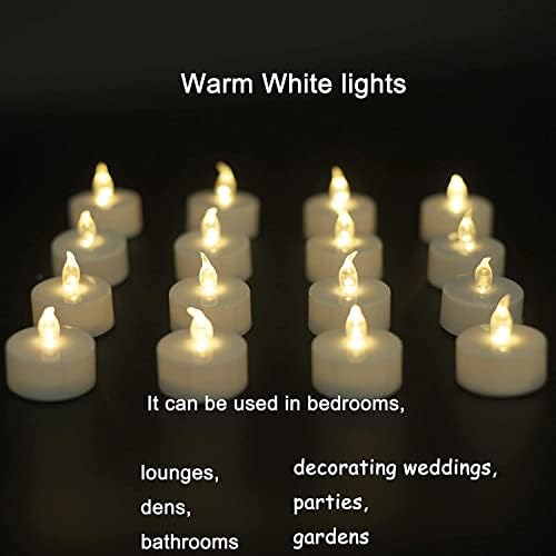 Yiwer Flameless Tea Light Candles 50 Pack Warm White LED Flickering