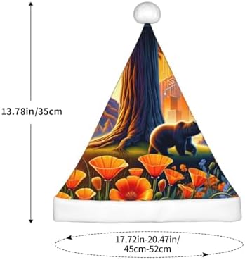 Augenstern Christmas Hat With Bear And California Poppies Symbols