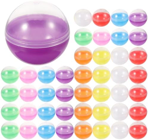 MAGICLULU 50pcs Translucent Plastic Round Capsules for Party Favors