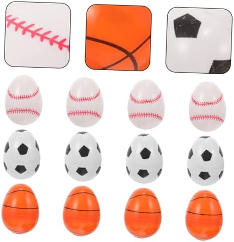 Vaguelly 12PCS Sports Themed Easter Eggs Candy Holder