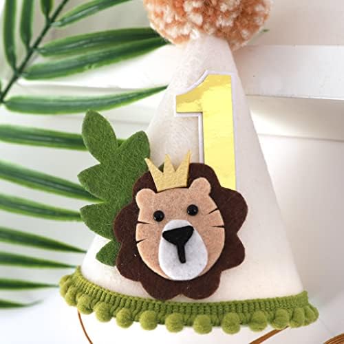 Lion First Birthday Crown for Boys - Jungle Safari Party Hat