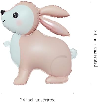 Pink Bunny Foil Balloons 2Pcs Jungle Themed Decorations