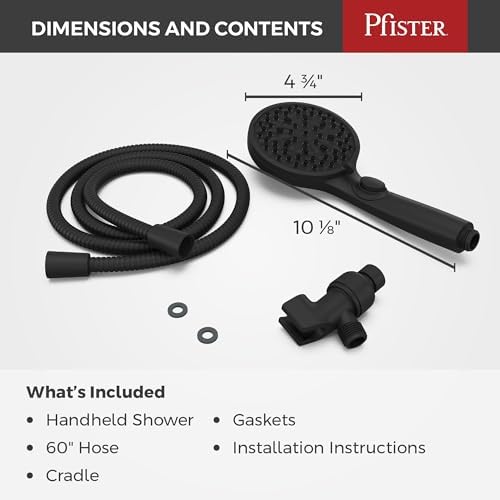Pfister HydroFuse Handheld Shower Head with 6 Functions and 175 GPM Flow Rate