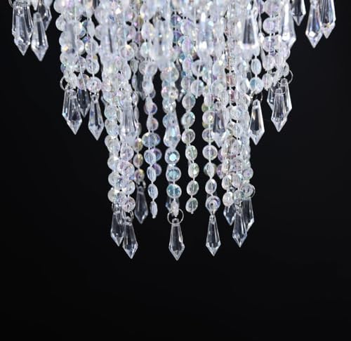 FlavorThings Modern Chrome Beaded Chandelier 3 Tiers