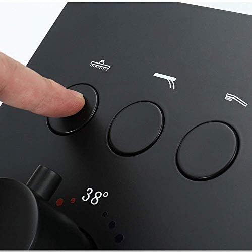 Handheld Showerhead with Waterfall and Copper Set Concealed Black Constant Temperature Rain Shower