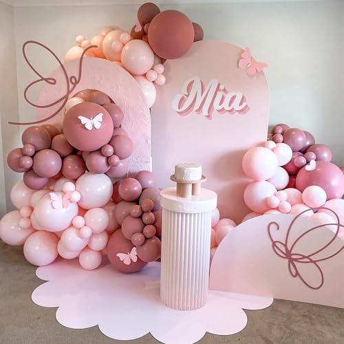 Dusty Pink Balloons 98PCS Double Stuffed Garland Kit