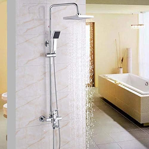 LASEVE 8 Inch Handheld Shower Head with Rain Tray and Gold Plated Taps