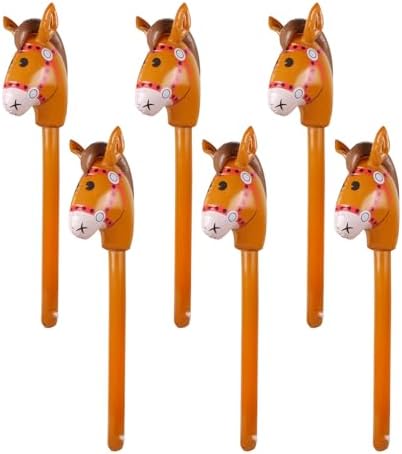 6PCS Inflatable Stick Horse Props for Parties