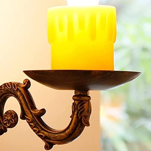 Antique Farmhouse Wall Light Sconce with Resin Candle Shade