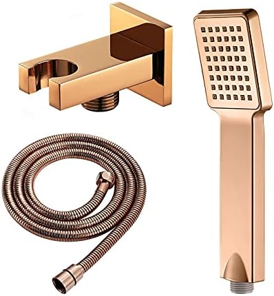 Handheld Shower Head with 360 Rotatable Hose and Rose Gold Bracket