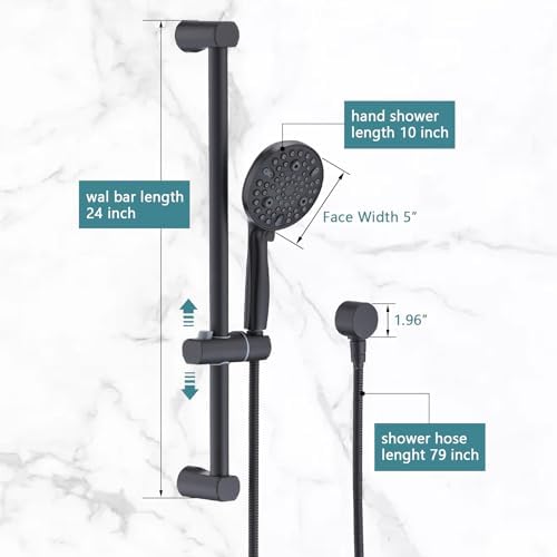 Localand Hand Shower with Slide Bar and 10 Settings