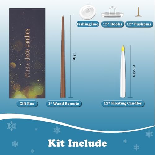 Halloween Decor Floating Candles with Wand Remote