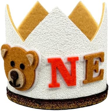 Little Bear Themed First Birthday Crown for Kids