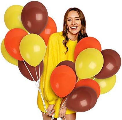 Treasures Gifted 12 Inch Fall Balloons 72 Pack Orange Yellow Brown