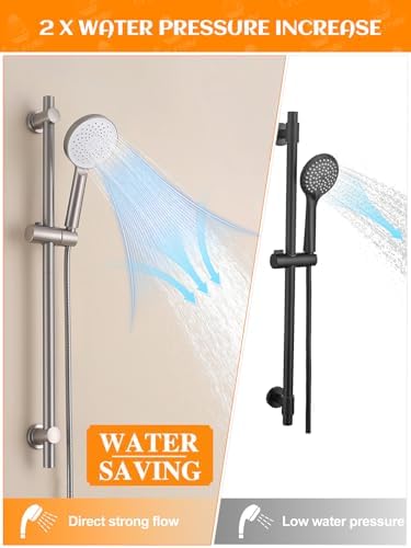 Handheld Shower Head with Slide Bar and 59-Inch Hose