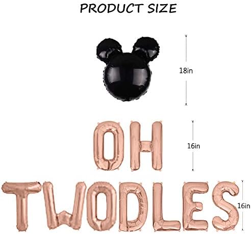 Oh Twodles Balloons Banner 12PCS Rose Gold Set