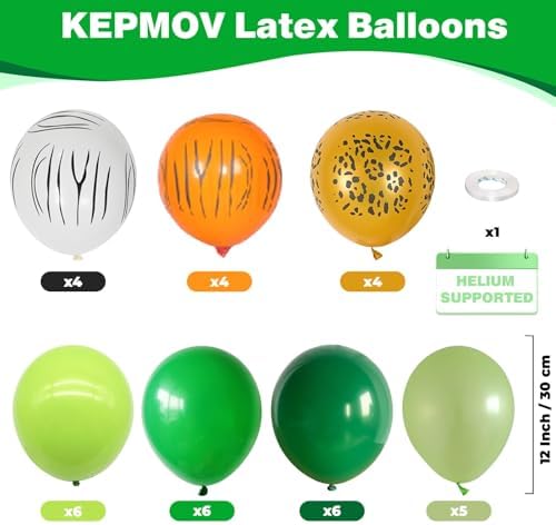 KEPMOV 12 Inch Safari Balloons Party Decor Set