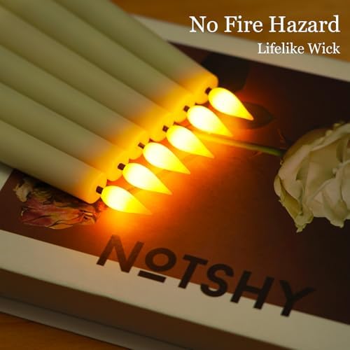 Homemory 6 Pcs Flameless Taper Candles with Remote Control