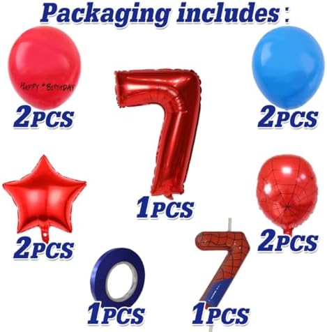 Hoiboo Cartoon Heroes Spider 7th Birthday Decorations