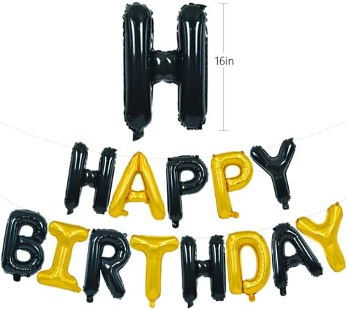 TONIFUL Happy Birthday Balloons Banner with Straw and Ribbon