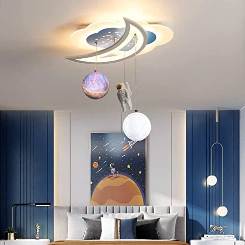 Modern Planet Ceiling Light with Moon Astronaut Design