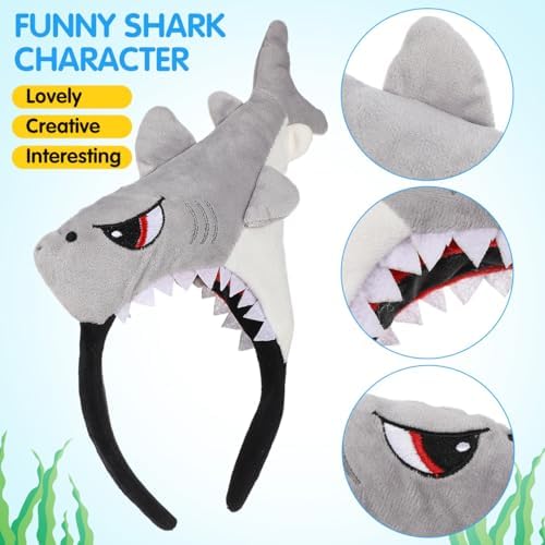 Plush Shark Headband for Men Women Party Costume