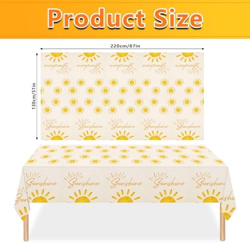 2PCS Boho Sun Tablecloths for Birthday Parties
