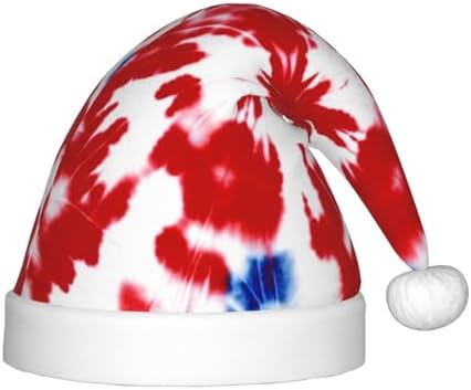 Augenstern Christmas Hat Blue Red Tie Dye Pattern Santa Hat Unisex