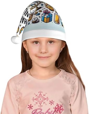 Augenstern Christmas Hat Happy Hanukkah Wreath Candles Santa Hat Unisex