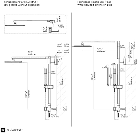 Fennocasa Polaris Lux Rain Shower System