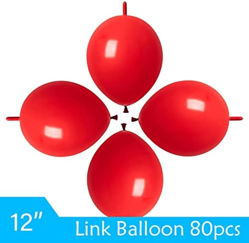 ADIDO EVA Red 12 Inch Link Balloons 80 Pcs