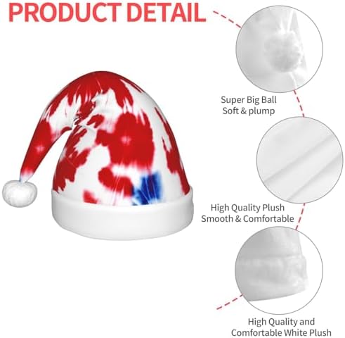 Augenstern Christmas Hat Blue Red Tie Dye Pattern Santa Hat Unisex