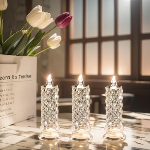 SupBri Rose Shadow LED Flameless Candles 6PCS