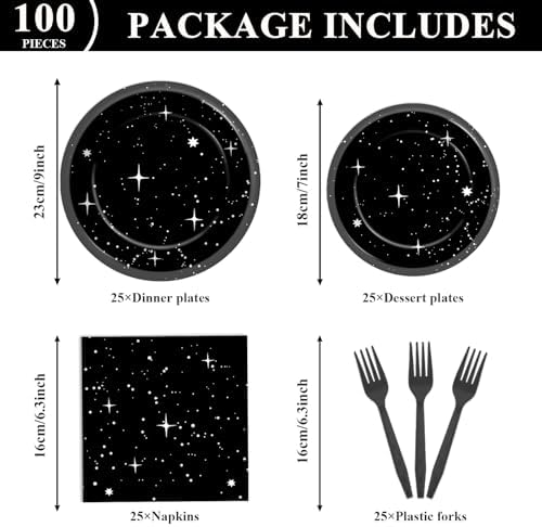 Galaxy Party Plates Napkins for 25 Guests