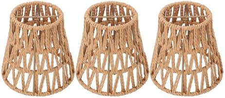 3 Pack Rattan Lamp Shades for Boho Decor