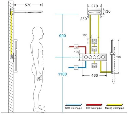 Handheld Showerhead with Constant Temperature and Rain Function