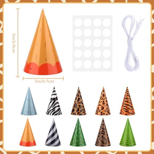 Hooqict 10 PCS Animal Party Hats for Kids and Pets