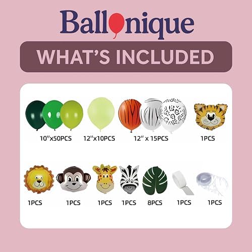 Jungle Safari Balloon Garland Kit for Kids Birthday
