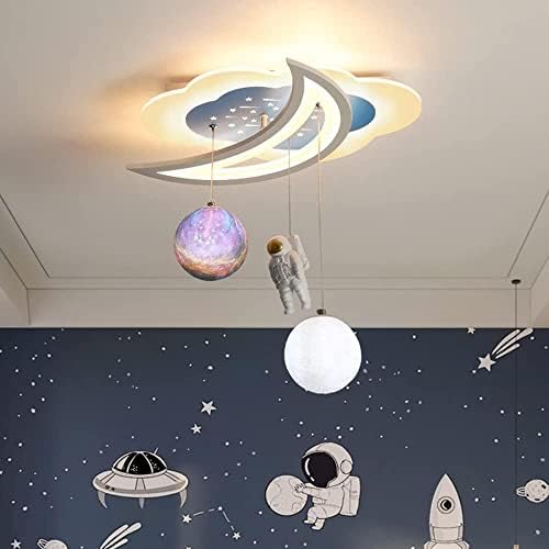 Modern Planet Ceiling Light with Moon Astronaut Design