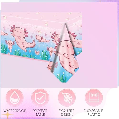 41Pcs Pink Axolotl Party Tableware Set for Birthday Decor