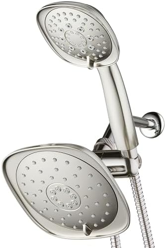 AquaDance Luxury Square High Pressure Rain Shower Head Handheld Spa Combo