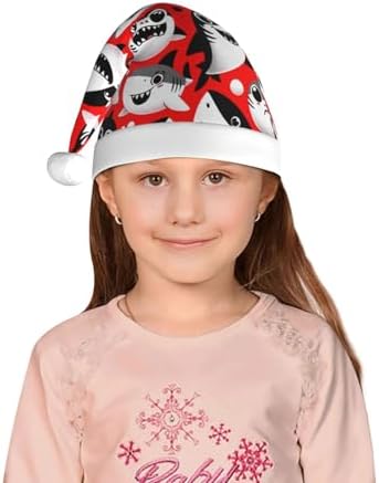 Augenstern Christmas Hat Cute Cartoon Shark Santa Hat Unisex
