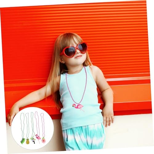 MAGICLULU 5Pcs Hawaiian Beaded Necklaces for Beach Party