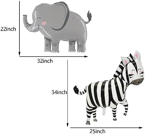 6PCS Jungle Animal Foil Balloons for Kids Party Decorations