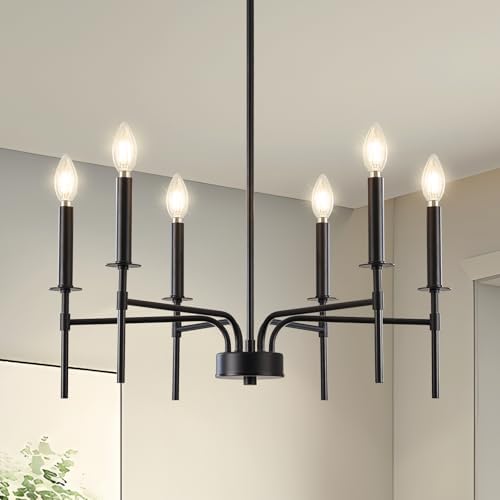 Qamra 6 Light Black Metal Chandelier