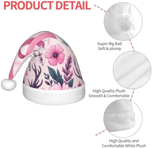 Augenstern Christmas Hat with Breast Cancer Awareness Ribbon