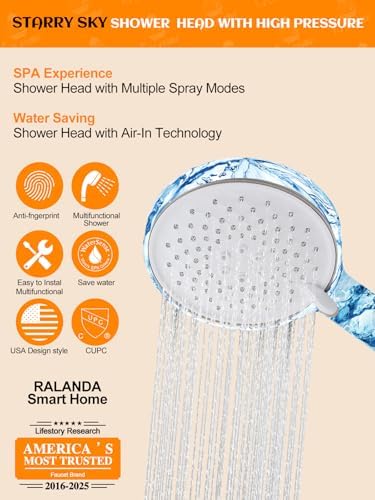 Handheld Shower Head with Slide Bar and 59-Inch Hose