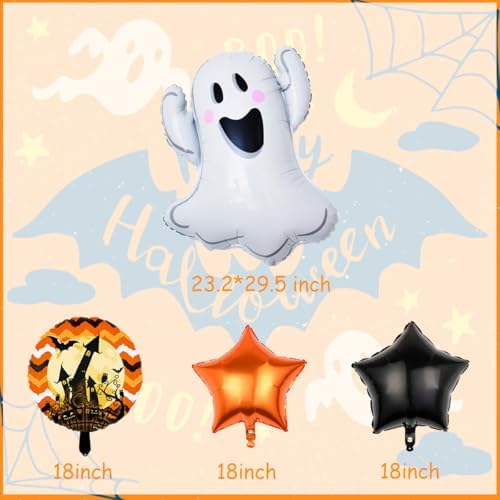 Ghost Balloons Orange Black Star Halloween Decorations