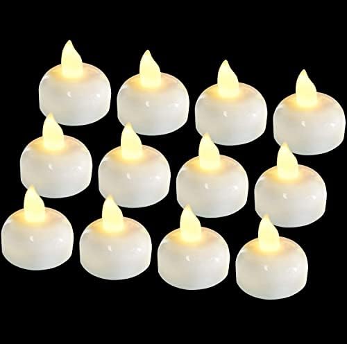 12 Pack Waterproof Flameless Floating Tealights with Batteries
