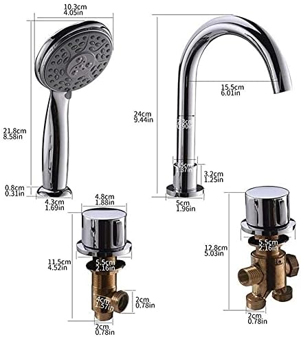 LASEVE Handheld Shower Head 5 Hole Durable Silver